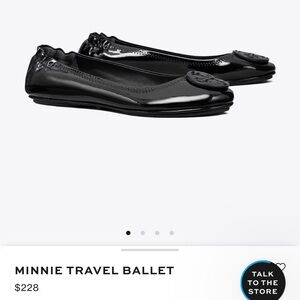 Tory Burch Patent Leather Minnie Travel Ballet Flats